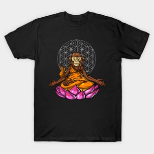 Monkey Zen Buddha Meditation T-Shirt